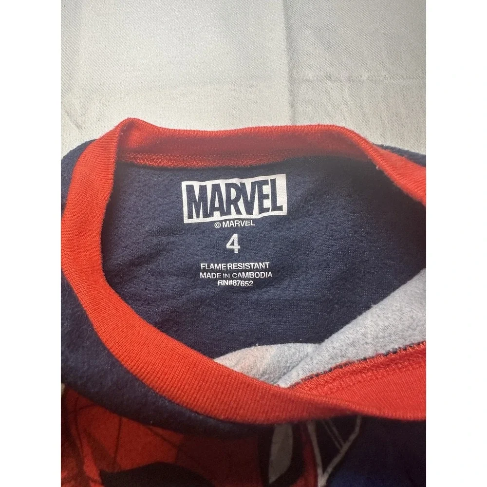 Marvel Spider-Man Fleece Pajama Set Boys Size 4 Red Blue 2 Piece Sleepwear